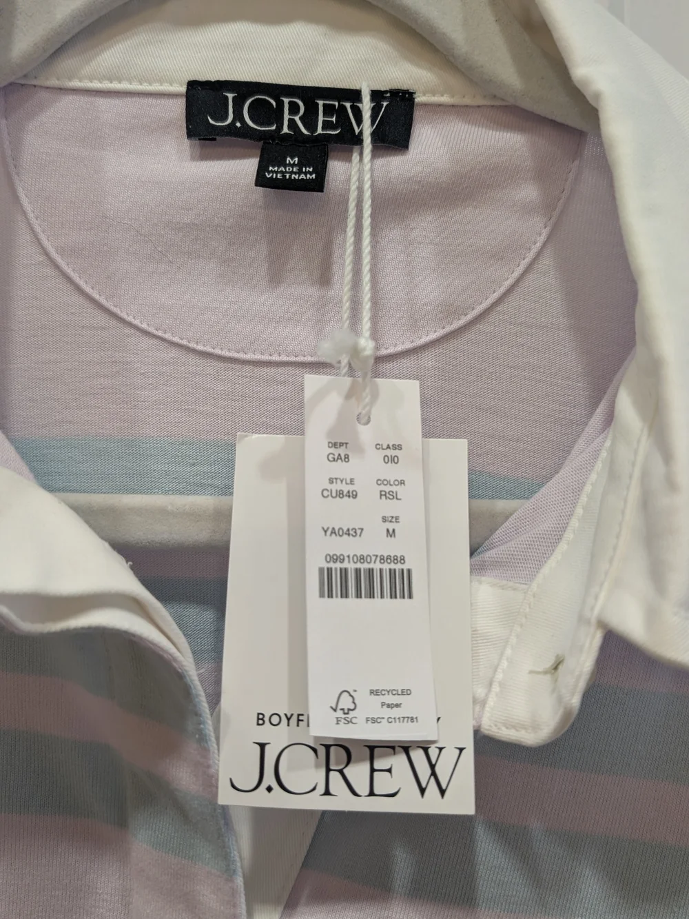 J. Crew Boyfriend Jersey Rugby Stripe